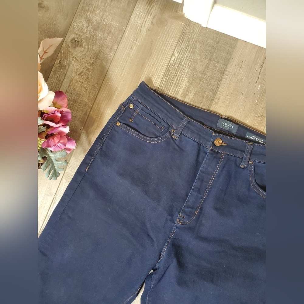 Curve Appeal Dark Wash High-Rise Essential Skinny Jeans Women's Size 14/32 NWOT - Picture 15 of 16